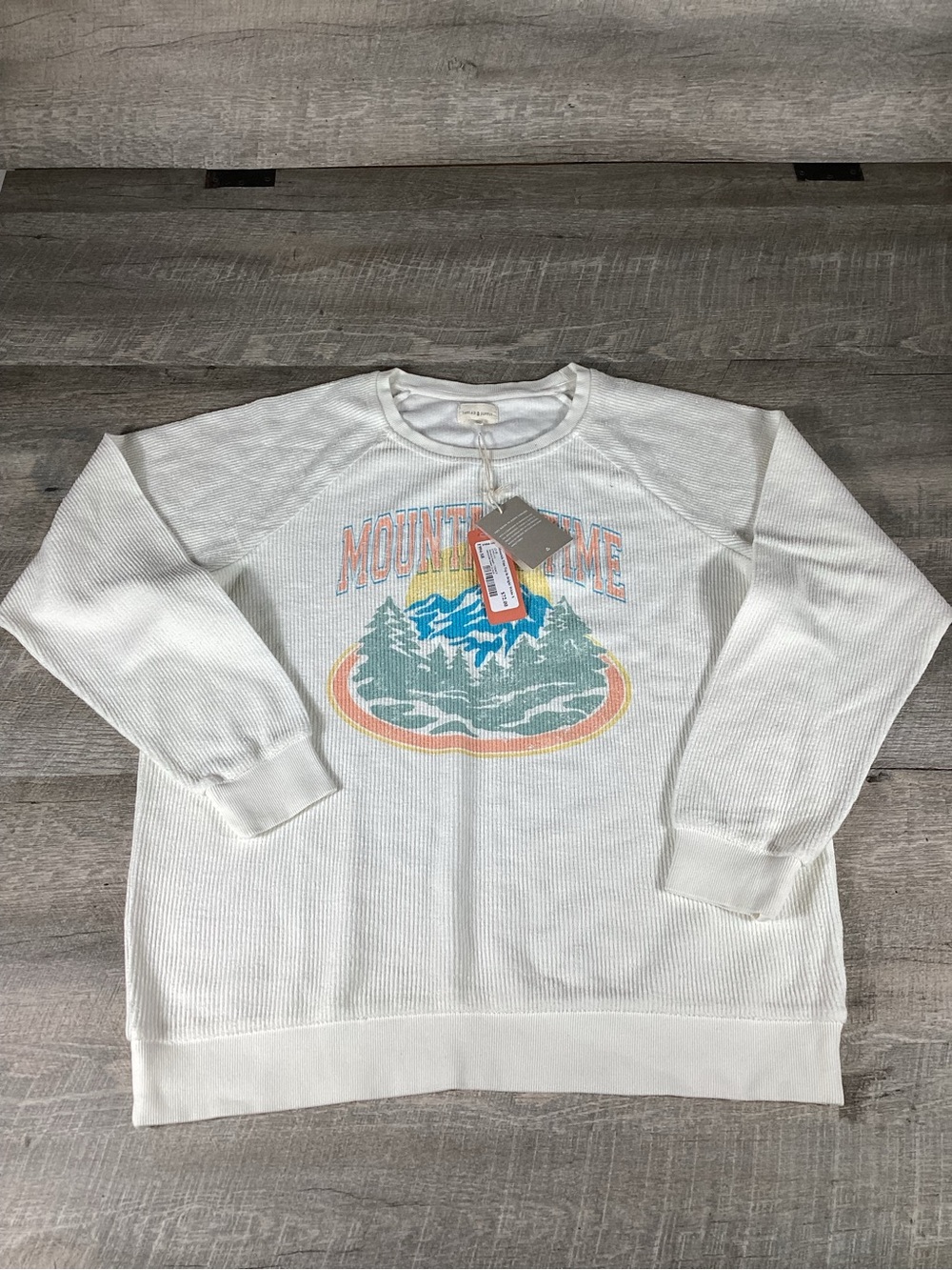 Women’s Thread & Supply Mountain Time Pullover Sweatshirt White Size S NWT